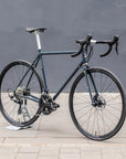 Simple, functional, Steel Road Bike in an urban setting.