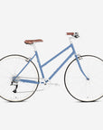 Step Through Lightweight Reynolds steel frame bike in Sky Blue with a white background.