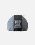 Temple Corinthian Capital logo on back of unisex cycling cap in grey, studio setting.