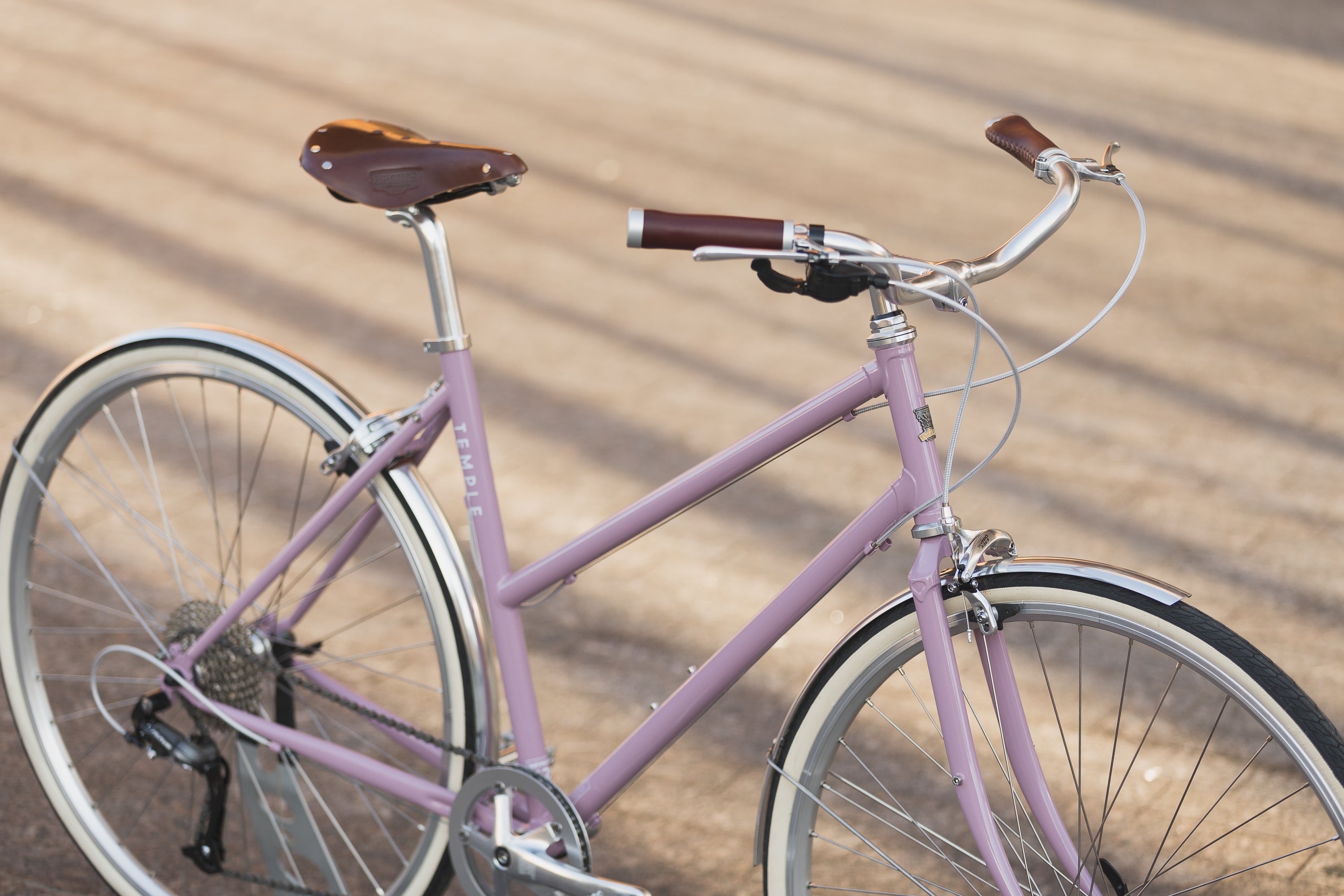 Classic Step Through Lightweight steel commuter bicycle in pink.